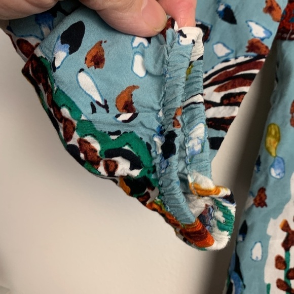 Anthropologie AKEMI +KIN Midi Dress, Beautiful Beadwork, Long Sleeve, V Neck - Picture 5 of 10